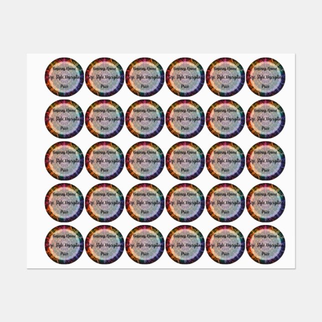 Étiquettes Rainbow Fire Design d'art Abstrait (Feuille)