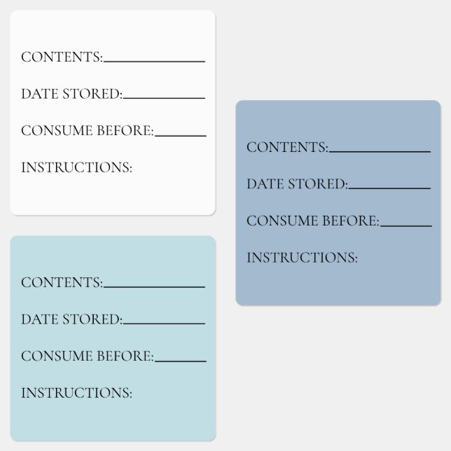Étiquettes Réfrigérateur/congélateur de rangement de cuisine (Groupe)