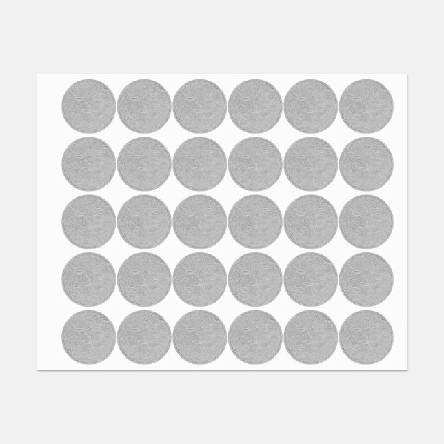 Étiquettes Revêtement floral gris (Feuille)