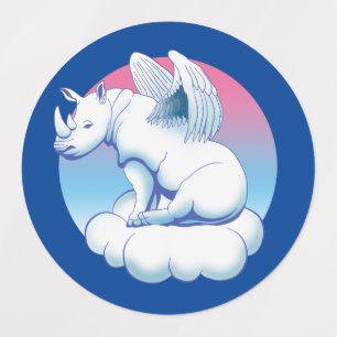 Étiquettes Rhino Angel - Sensibilisation à la conservation de