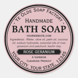 Étiquettes ronds faits main d'antan de savon de