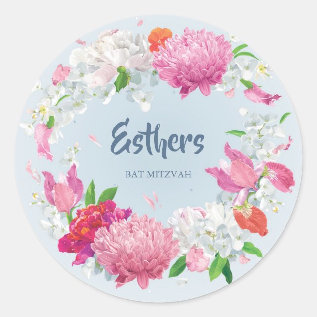 Étiquettes ronds floraux customisés (Devant)