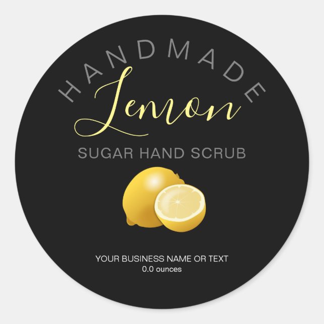 Étiquettes ronds pour sucre de citron fabriqués à  (Devant)