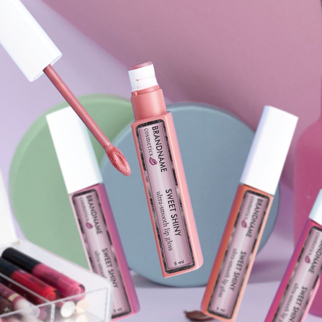 Étiquettes Rose moderne Gold Foil Agate Parties scintillant L (Créateur téléchargé)