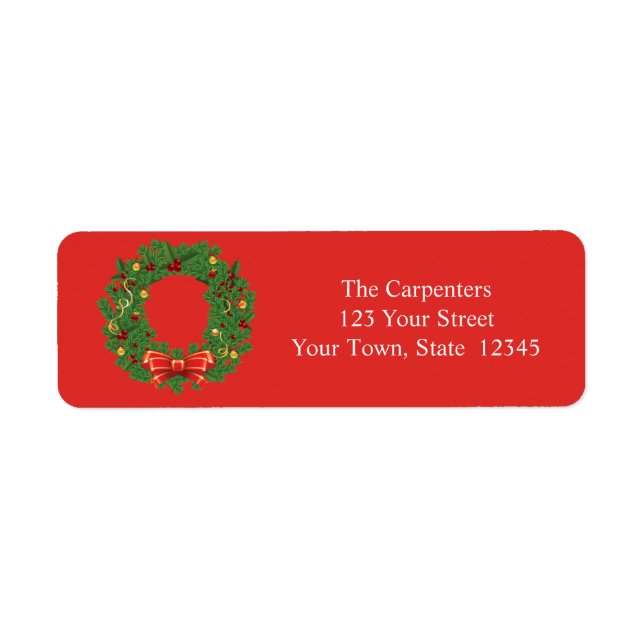 Étiquettes rouges de couronne de Noël (Devant)