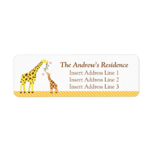 Étiquettes RSVP d'adresse de Baby Shower Girafe Co