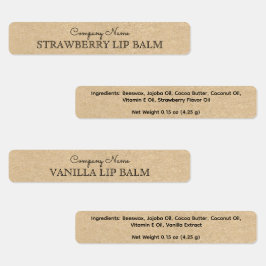 Étiquettes Rustique Kraft Style Papier Lip Balm Entreprise Pe