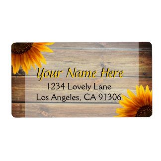 Étiquettes rustiques de tournesol