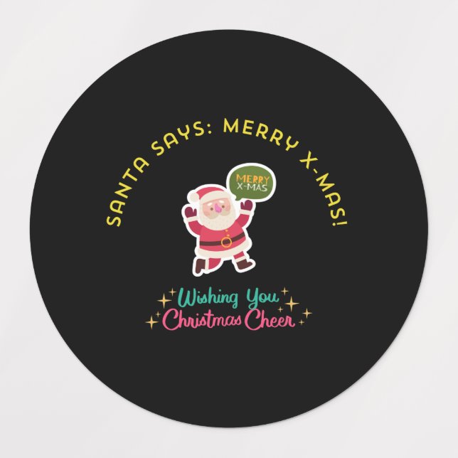 ÉTIQUETTES SANTA SAYS: MERRY X-MAS (Design 2)