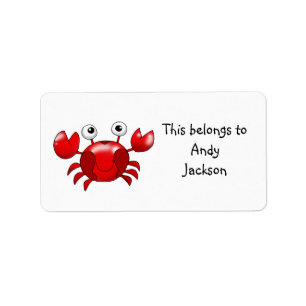 Étiquettes scolaires ( crabe rouge )