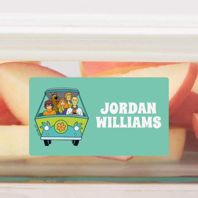 Étiquettes Scooby-Doo & Gang Mystery Machine | Ajouter un nom (Apposé)