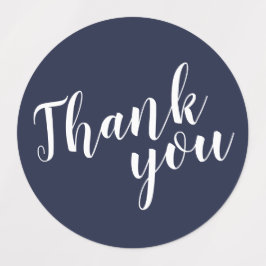 Étiquettes Script moderne Marine Blue Wedding Favor Merci