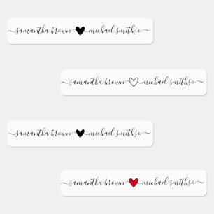 Étiquettes Signature d'amour Nom Cœur