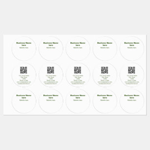 Étiquettes simple entreprise ajouter votre nom texte q r code