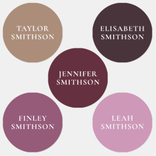 Étiquettes Simple Minimal Purple & Tan Ajouter Votre Nom Écol