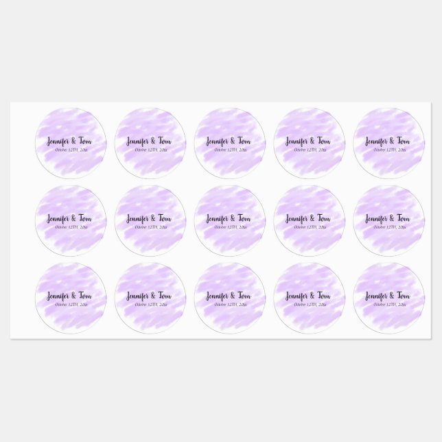 Étiquettes simple minimum ajouter votre nom unité de mariage  (Feuille)