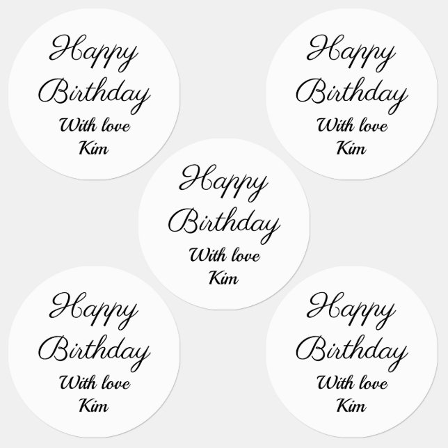Étiquettes simple minimum calligraphie heureux anniversaire p (Groupe)