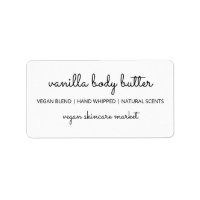 Étiquettes simples et joli Vegan Corps Beurre