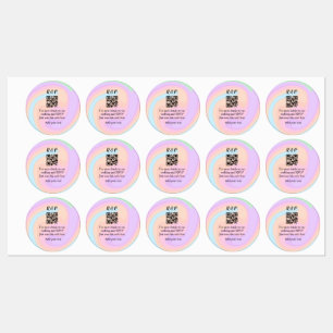 Étiquettes site web mariage rsvp q r code ajouter nom texte