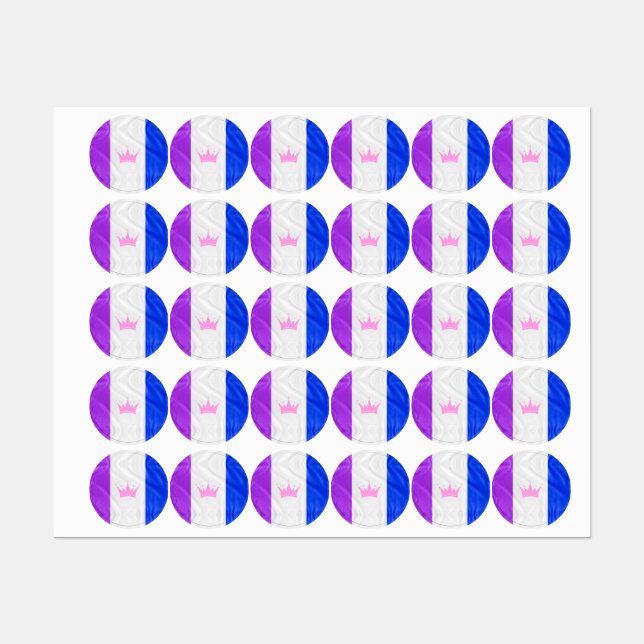 Étiquettes SlipperyJoe glisser le drapeau de fierté violet bl (Feuille)