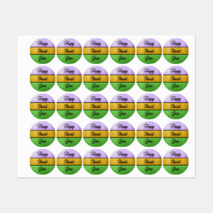 Étiquettes SlipperyJoe's Happy Mardi Gras violet or vert b
