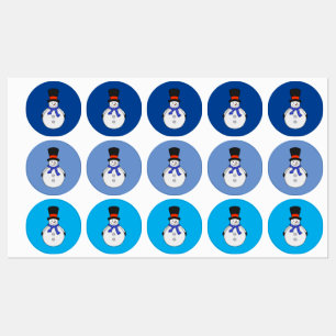 Étiquettes Snowman avec chapeau supérieur