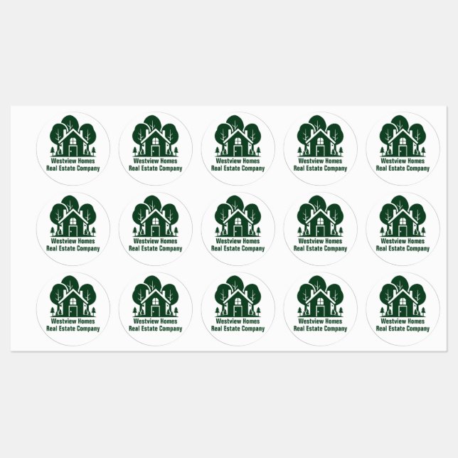 Étiquettes Société immobilière sur mesure Green Forest House (Feuille)