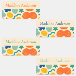 Étiquettes Splash couleur personnalisée Nom des enfants Abstr