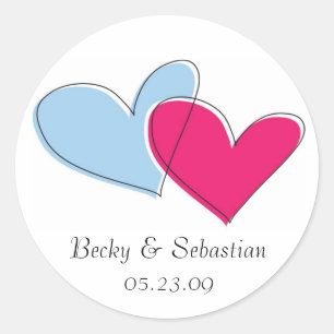 Étiquettes Sticker à deux coeurs