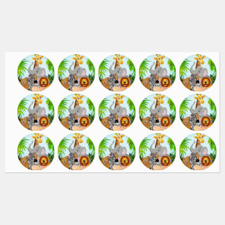 Étiquettes stikers safari