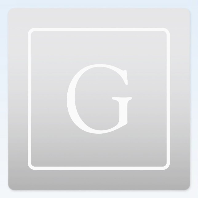 Étiquettes Subtil Gray Gradient Nom de famille Monogramme (Créateur téléchargé)