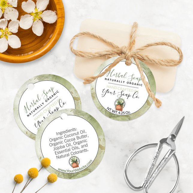 Étiquettes Suspendues pour Bain et Corps à l'Aquar (Green Watercolor Bath and Body Hang Tags 🧼
)