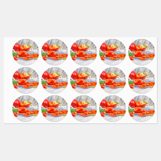 Étiquettes Sweet pepper still life (Feuille)
