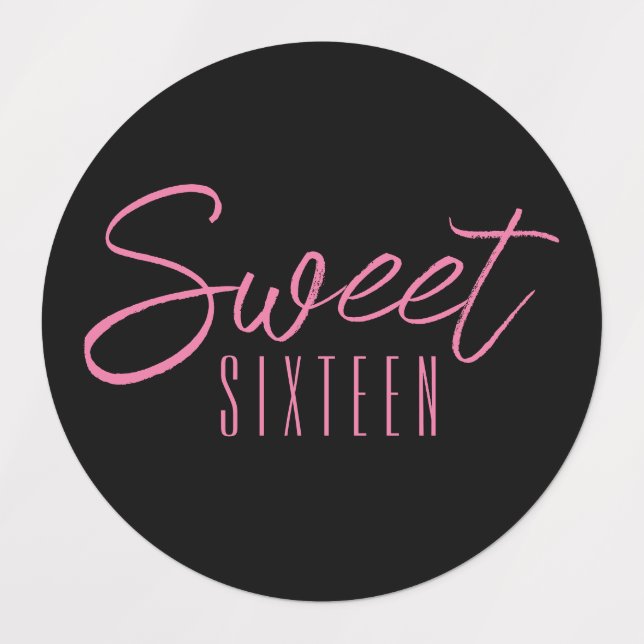 Étiquettes Sweet sixteen 16ème anniversaire (Design 1)
