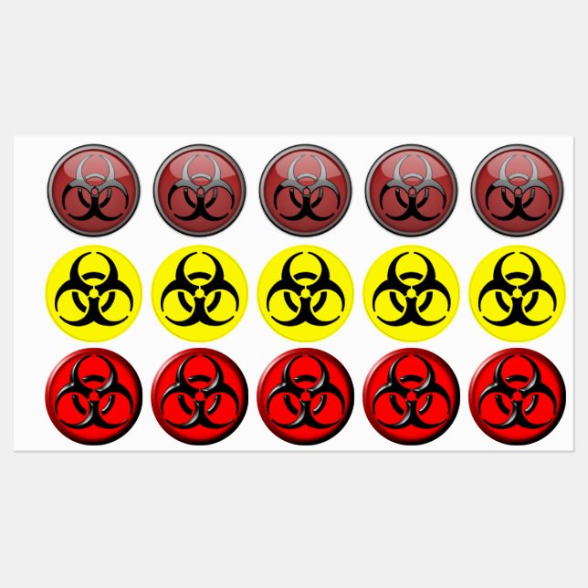 Étiquettes Symboles de danger du bio (Feuille)