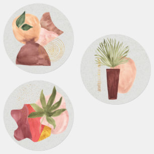 Étiquettes Terra Cotta Gold Parties scintillant Formes Cadeau