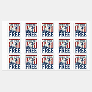 Étiquettes Terre des Libres - Vintage USA Eagle Graphic