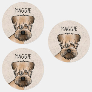Étiquettes Tête de chien mignonne Soft-Coated Wheaten Terrier