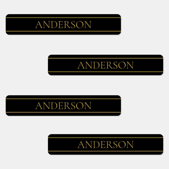 Étiquettes Texte et lignes Gold personnalisables (Groupe)