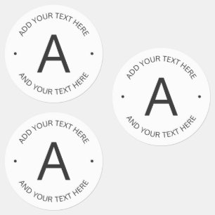 Étiquettes Texte personnalisé simple Blanc et gris