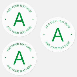 Étiquettes Texte simple et personnalisable   Vert et blanc