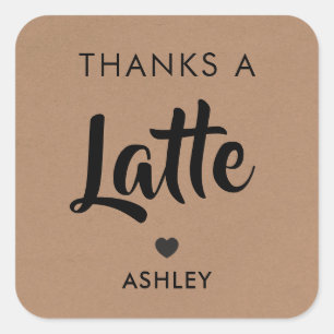 Étiquettes Thanks a Latte, Autocollants Café, Kraf