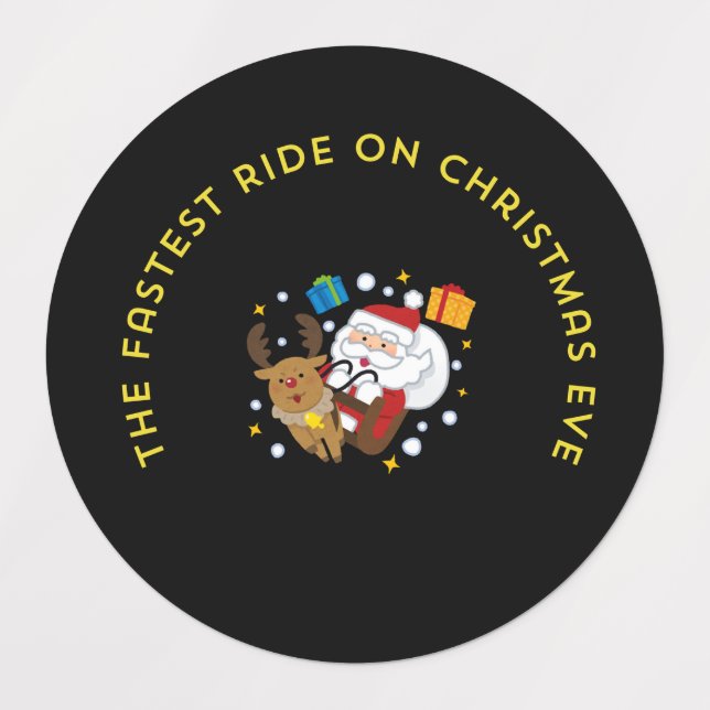 Étiquettes the fastest ride on the christmas eve (Design 2)