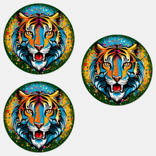 Étiquettes Tiger Tiger Tête arc-en-ciel teintures