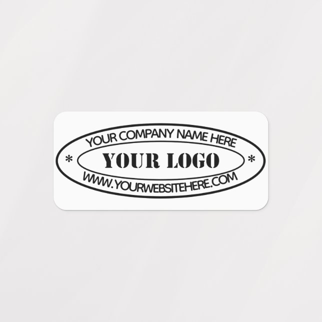 Étiquettes Timbre d'entreprise du logo d'entreprise personnal (Design 1)