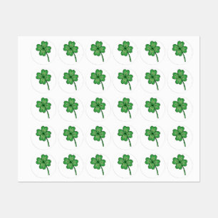Étiquettes Trèfle à quatre feuilles pailleté