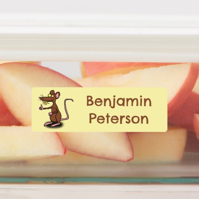 Étiquettes Un rat brun mignon pouce vers le haut dessin perso (Apposé)