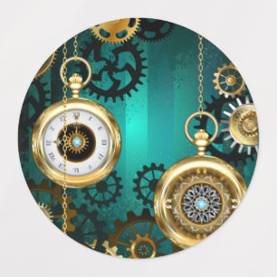 Étiquettes Veille bijoux Steampunk sur un Arrière - plan vert