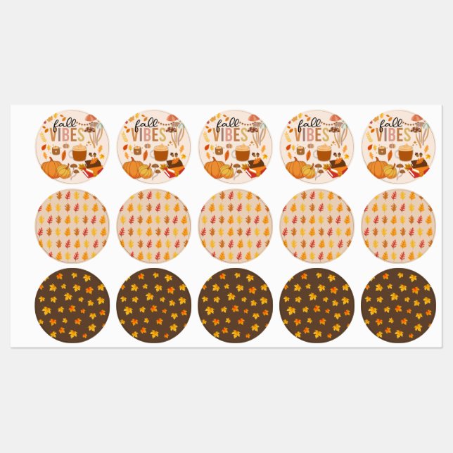 Étiquettes Vibes d'automne (Feuille)