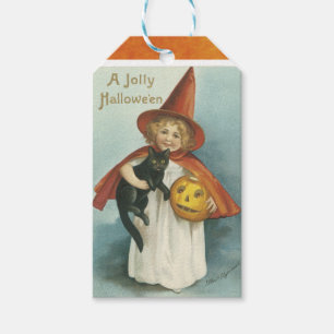 Étiquettes vintages de cadeau de sorcière de